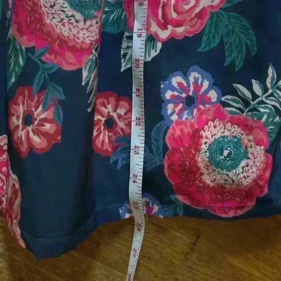 Flying Tomato Teal and Pink Floral Knee Length Skirt, Sz‎ Small - Picture 5 of 5